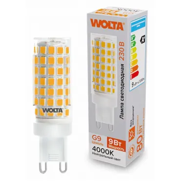 Лампа светодиодная Wolta G9 9Вт 4000K WSTD-JCD-9W4KG9-C