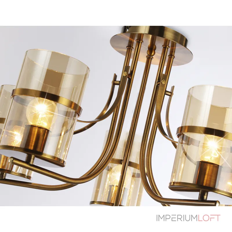 Подвесная люстра TR3222/5 GD/TI золото/янтарь E27*5 max 40W D540*300 от NovaLamp