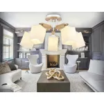 Подвесная люстра TR9518/5 WH/GD/FR белый/золото/белый матовый E27*5 max 40W D670*260 от NovaLamp
