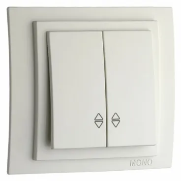 Выключатель проходной двухклавишный без рамки Mono Electric Despina / Larissa 500-001923-111