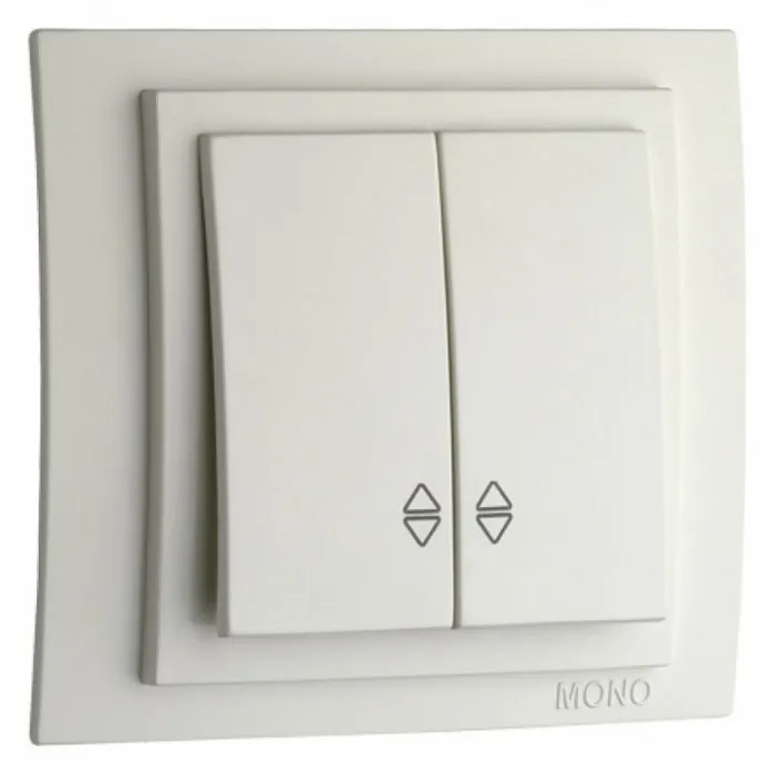 Выключатель проходной двухклавишный без рамки Mono Electric Despina / Larissa 500-001923-111 от ImperiumLoft