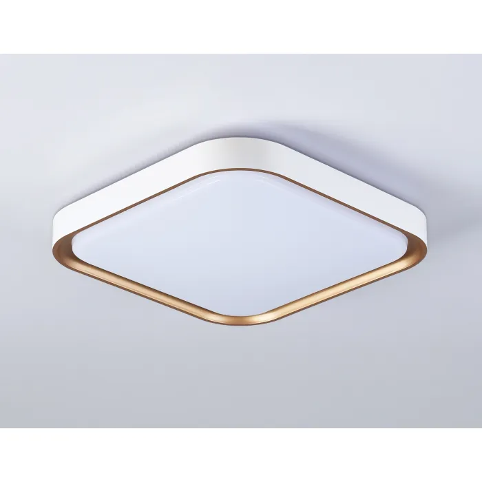 Потолочный светодиодный светильник FZ1253 WH/GD белый/золото 18W 5000K 250*250*60 (Без ПДУ) от NovaLamp