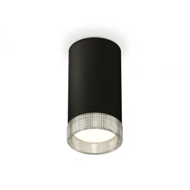 Комплект накладного светильника с композитным хрусталем XS8162010 SBK/CL черный песок/прозрачный GX53 (C8162, N8480)