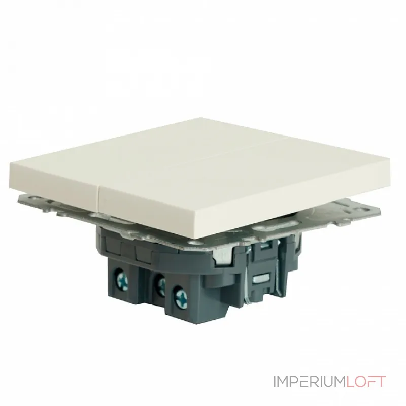 Выключатель двухклавишный без рамки Stekker RSW10-5104-01 49866