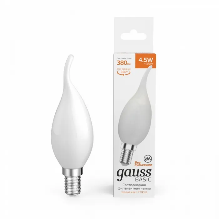 Лампа светодиодная Gauss E14 4.5Вт 2700K 1045115 от ImperiumLoft