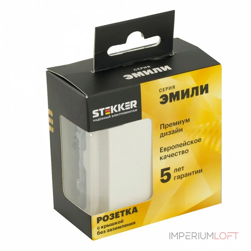 Розетка без заземления и со шторкой без рамки с крышкой Stekker RST16-5113-01 49878 Розетка без заземления и со шторкой без рамки с крышкой Stekker RST16-5113-01 49878
