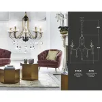 Подвесная люстра с хрусталем TR4952/5 BK/GD/CL черный/золото/прозрачный E14*5 max 40W D620*670 от NovaLamp