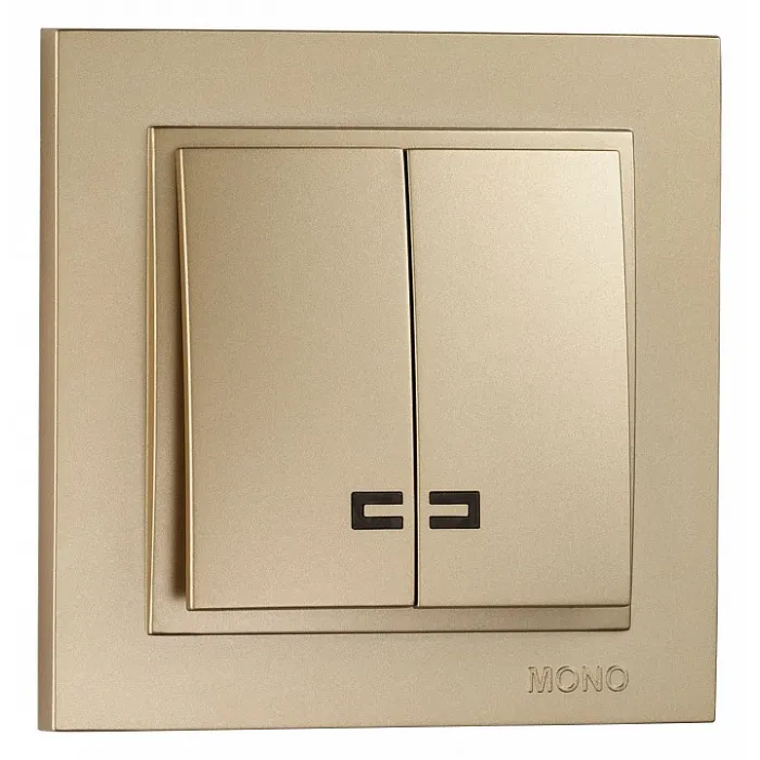Выключатель двухклавишный с подсветкой Mono Electric Despina 102-222225-103 от ImperiumLoft