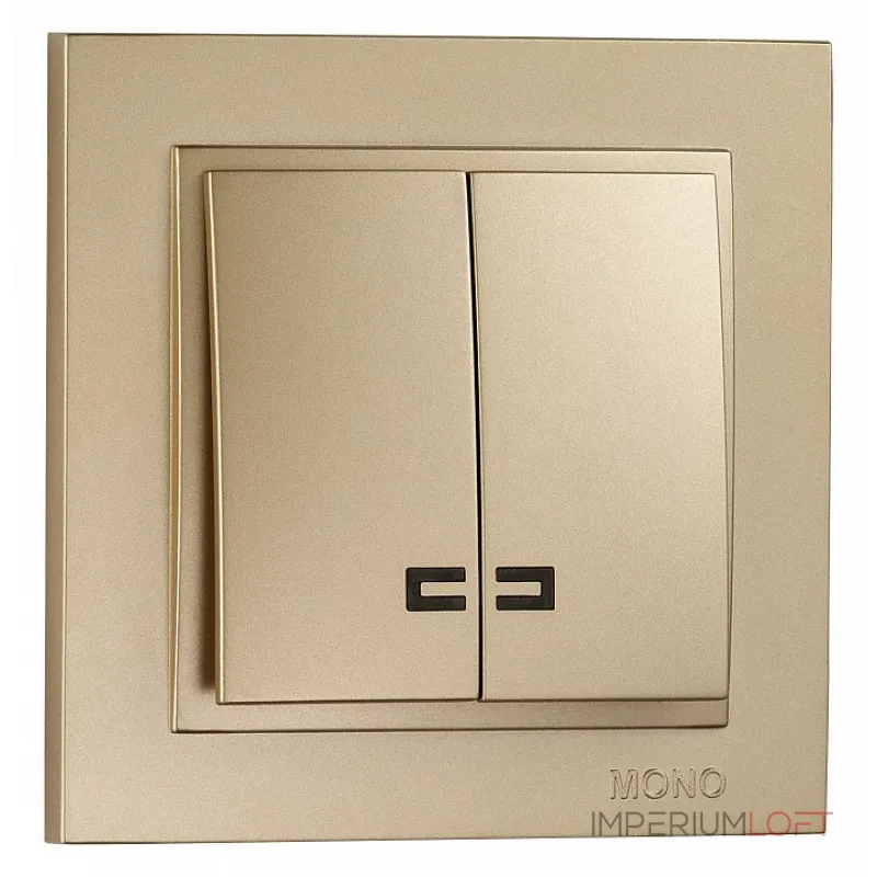 Выключатель двухклавишный с подсветкой Mono Electric Despina 102-222225-103 Выключатель двухклавишный с подсветкой Mono Electric Despina 102-222225-103