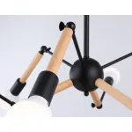 Подвесной светильник в стиле лофт TR80488/6 BK/LW черный/светлое дерево E27/6 max 60W D930*510 от NovaLamp