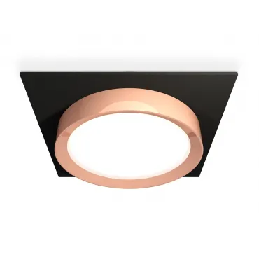 Комплект встраиваемого светильника XC8062006 SBK/PPG черный песок/золото розовое полированное GX53 (C8062, N8126)