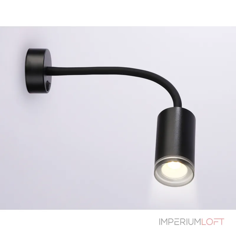 Светильник настенный с выключателем FW2470 BK черный GU10 max 12W D55*L100*H300 от NovaLamp
