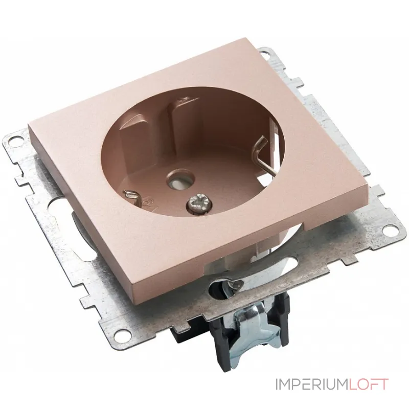 Розетка с заземлением и со шторками без рамки Stekker Катрин 39596 от ImperiumLoft