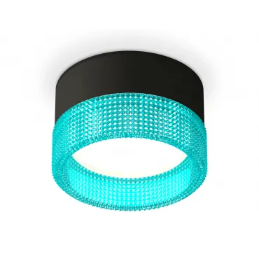 Комплект накладного светильника с композитным хрусталем XS8102033 SBK/BL черный песок/голубой GX53 (C8102, N8488)
