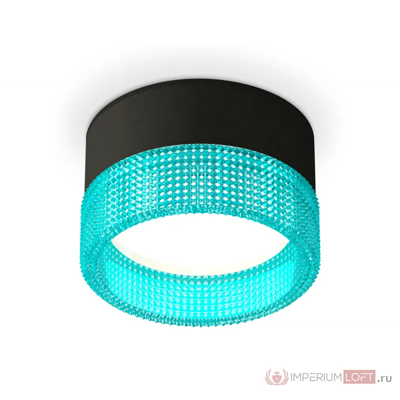 Комплект накладного светильника с композитным хрусталем XS8102033 SBK/BL черный песок/голубой GX53 (C8102, N8488) от NovaLamp