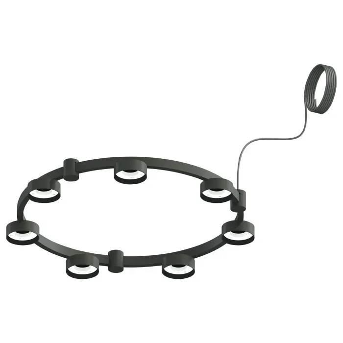 Корпус светильника Techno Ring подвесной для насадок Ø85мм C9238/7 SBK черный песок D635*70.5mm GX53/7 от NovaLamp