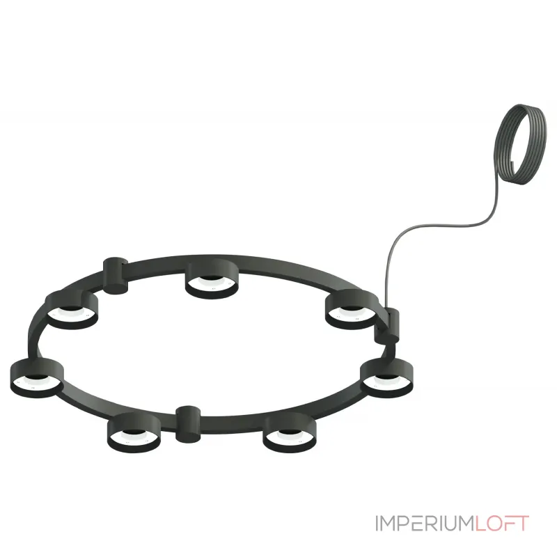 Корпус светильника Techno Ring подвесной для насадок Ø85мм C9238/7 SBK черный песок D635*70.5mm GX53/7 от NovaLamp Корпус светильника Techno Ring подвесной для насадок Ø85мм C9238/7 SBK черный песок D635*70.5mm GX53/7 от NovaLamp