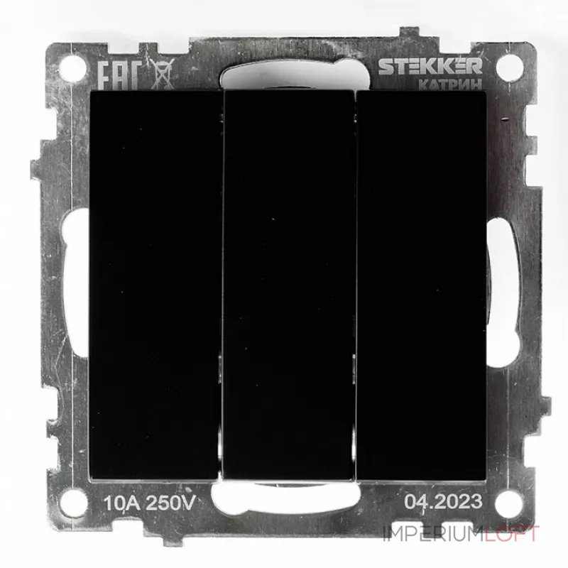 Выключатель трехклавишный без рамки Stekker Катрин 49172 от ImperiumLoft Выключатель трехклавишный без рамки Stekker Катрин 49172 от ImperiumLoft