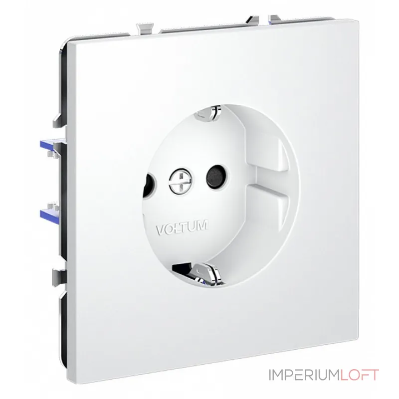 Розетка с заземлением и со шторкой без рамки Voltum S70 VLS040202 от ImperiumLoft
