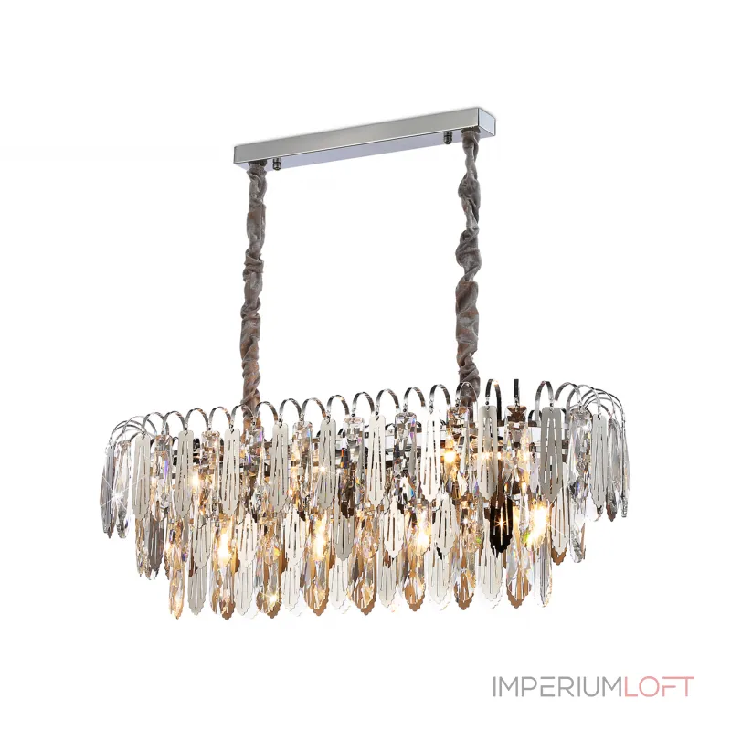 Подвесная люстра с хрусталем TR5259/10 CH/CL хром/прозрачный E27*10 max 40W 800*300*270 от NovaLamp