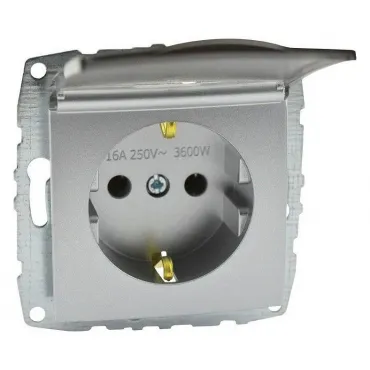 Розетка с заземлением с крышкой без рамки Mono Electric Despina / Larissa 500-002121-118
