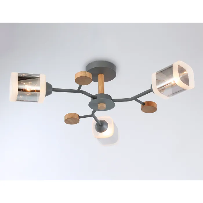 Светильник подвесной TR303323/5 WH/GD/CL/FR белый/золото/прозрачный/белый матовый E27*5 max 60W D620*200 от NovaLamp