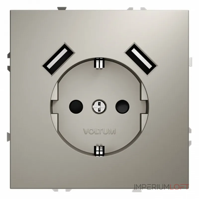 Розетка с заземлением и со шторкой и 2хUSB type A без рамки Voltum S70 VLS040403 от ImperiumLoft Розетка с заземлением и со шторкой и 2хUSB type A без рамки Voltum S70 VLS040403 от ImperiumLoft