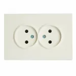Розетка двойная без заземления и со шторкой без рамки Stekker RST16-5116-01 49877