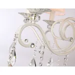 Подвесная люстра с абажурами и хрусталем TR4548/8 WH/SL белый/серебро E14/8 max 40W D680*545 от NovaLamp