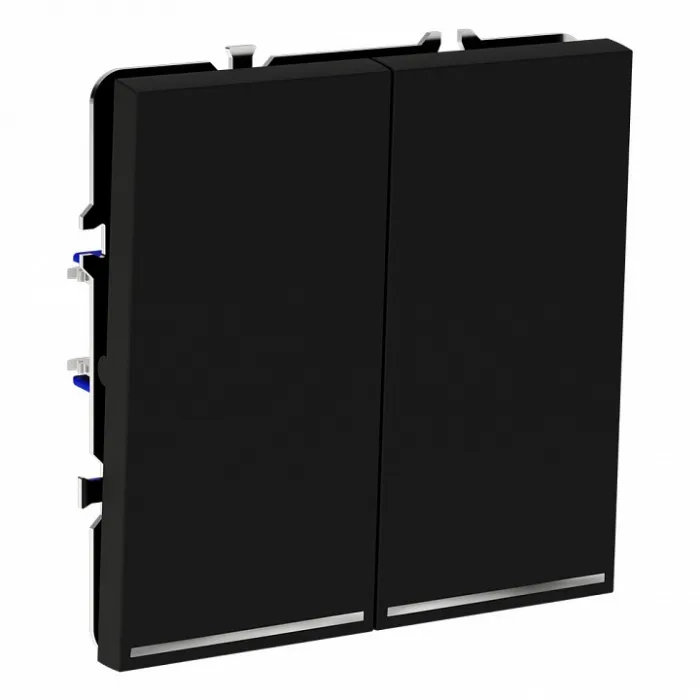 Выключатель двухклавишный с подсветкой без рамки Voltum S70 VLS020208 от ImperiumLoft