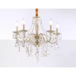 Подвесная люстра с хрусталем TR4944/5 WH/GD/CL белый/золото/прозрачный E14/5 max 40W D605*565 от NovaLamp