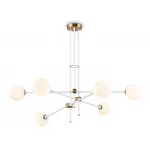 Подвесной светильник TR2521/6 WH/BS белый/латунь G9/6 max 10W D970*750 от NovaLamp