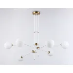 Подвесной светильник TR2521/6 WH/BS белый/латунь G9/6 max 10W D970*750 от NovaLamp