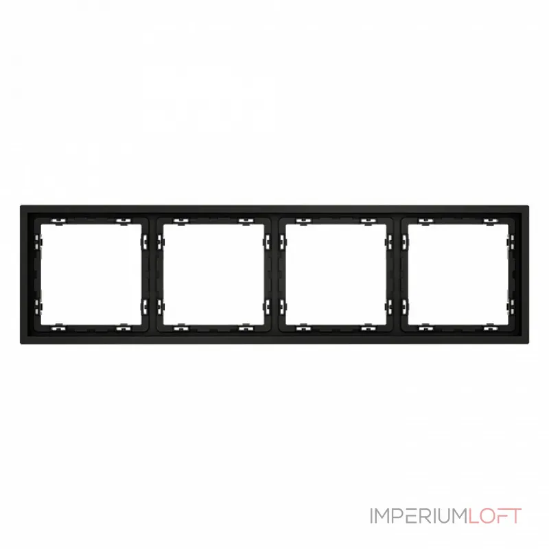 Рамка пластиковая S70 на 4 поста (черный матовый) Voltum VLS100408