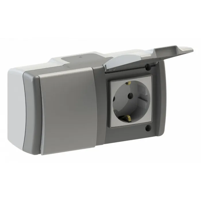 Блок с розеткой и выключателем Mono Electric Octans IP54 154-020001-180 от ImperiumLoft