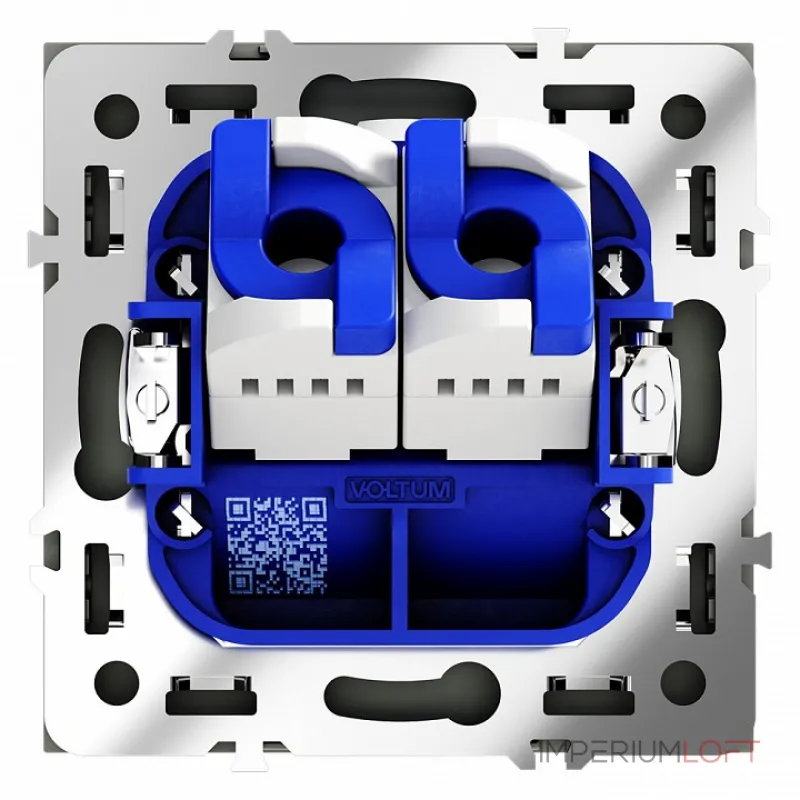 Розетка компьютерная встраиваемая S70 двойная RJ45+RJ45 кат.6 (графит) Voltum VLS060207