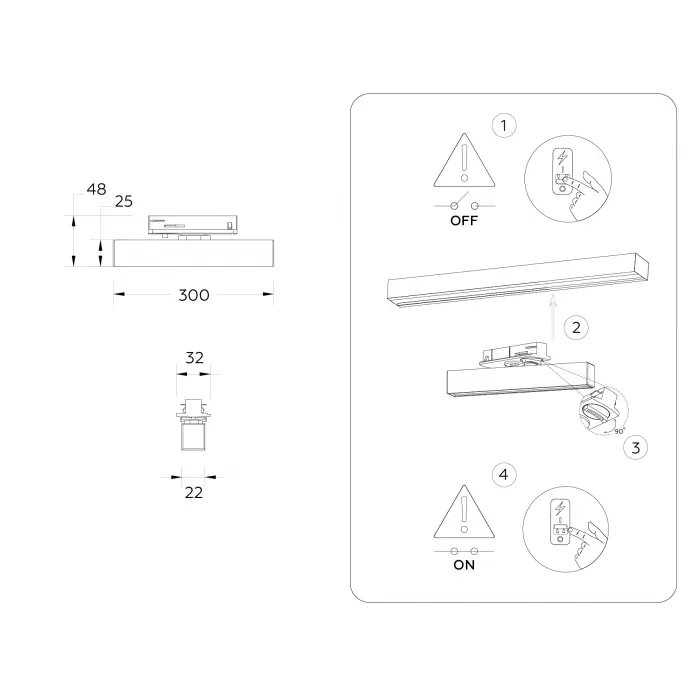 Светильник светодиодный трековый GL6761 WH белый LED 12W 3000K 300*22*48 от NovaLamp