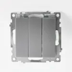 Выключатель трехклавишный без рамки Stekker Катрин 49173 от ImperiumLoft