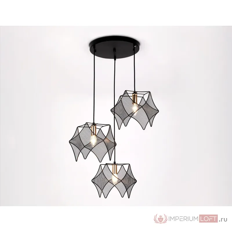 Подвесной светильник в стиле лофт TR8427/3 BK/GD черный/золото E14/3 max 40W D510*1000 от NovaLamp
