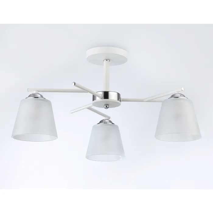 Светильник подвесной TR303202/3 WH/CH/FR белый/хром/белый матовый E27*3 max 60W D550*260 от NovaLamp