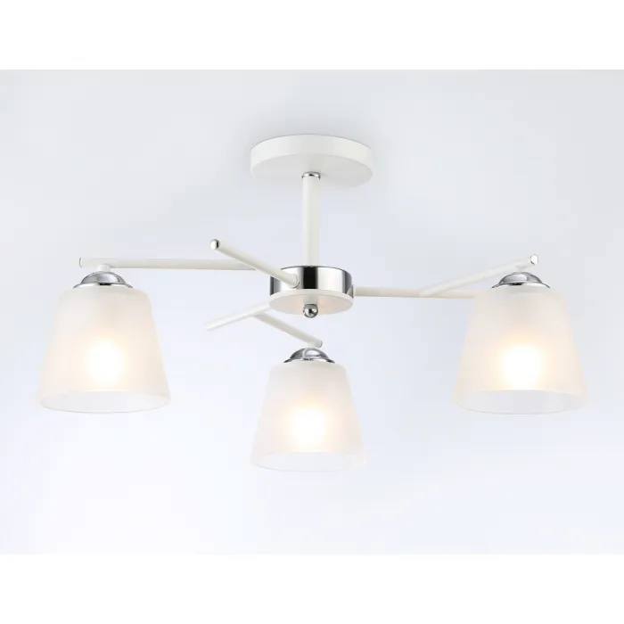 Светильник подвесной TR303202/3 WH/CH/FR белый/хром/белый матовый E27*3 max 60W D550*260 от NovaLamp