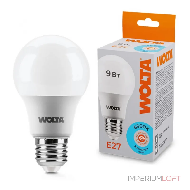Лампа светодиодная Wolta E27 9Вт 6500K 25W60BL9E27 Лампа светодиодная Wolta E27 9Вт 6500K 25W60BL9E27