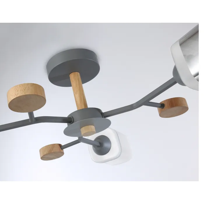 Светильник подвесной TR303323/5 WH/GD/CL/FR белый/золото/прозрачный/белый матовый E27*5 max 60W D620*200 от NovaLamp