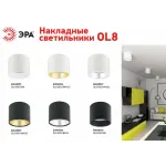 Накладной светильник Эра OL8 GX53 WH/GD Б0048536