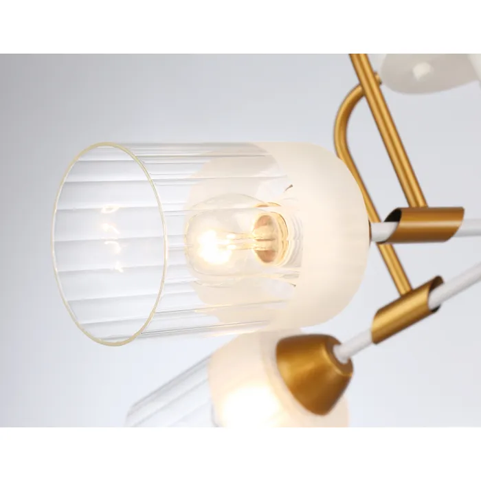 Светильник подвесной TR303323/5 WH/GD/CL/FR белый/золото/прозрачный/белый матовый E27*5 max 60W D620*200 от NovaLamp