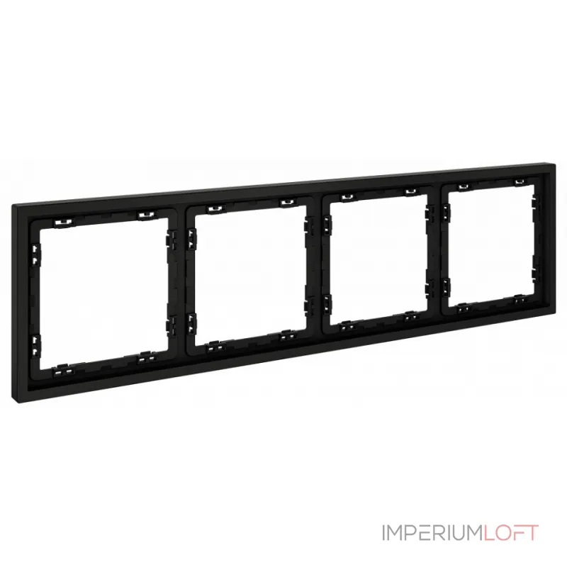 Рамка пластиковая S70 на 4 поста (черный матовый) Voltum VLS100408