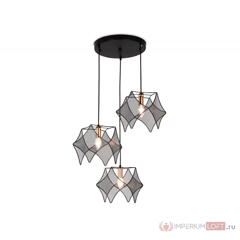 Подвесной светильник в стиле лофт TR8427/3 BK/GD черный/золото E14/3 max 40W D510*1000 от NovaLamp