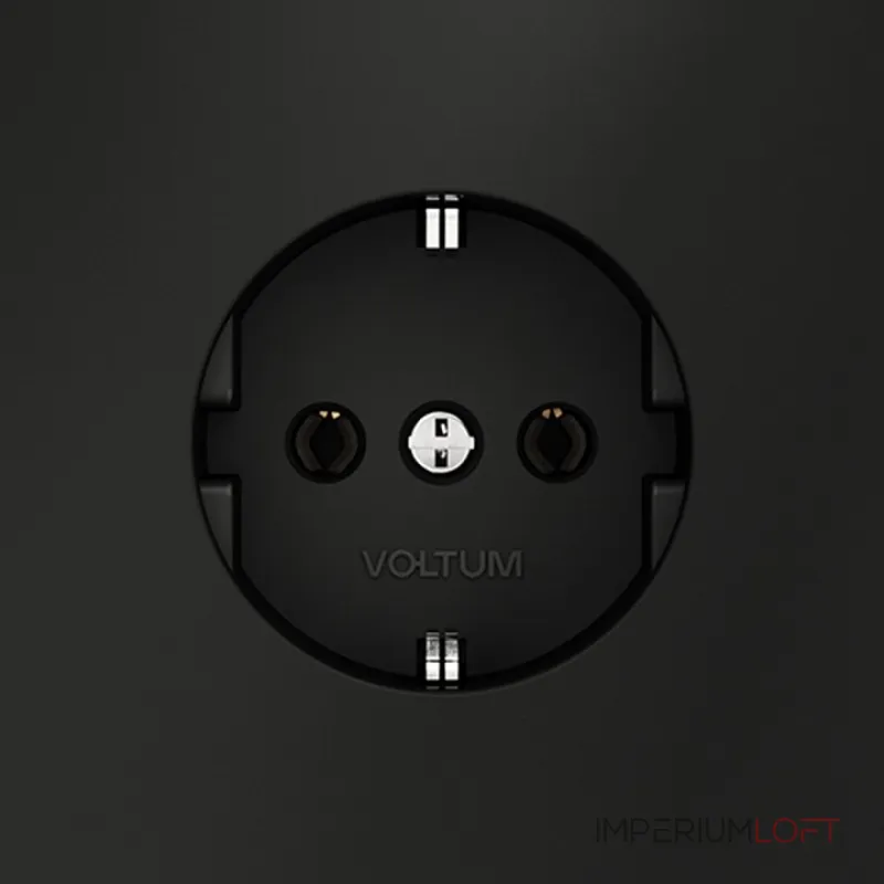 Розетка встраиваемая S70 с заземлением 16А (черный матовый) Voltum VLS040108