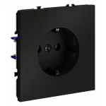 Розетка встраиваемая S70 с заземлением 16А (черный матовый) Voltum VLS040108