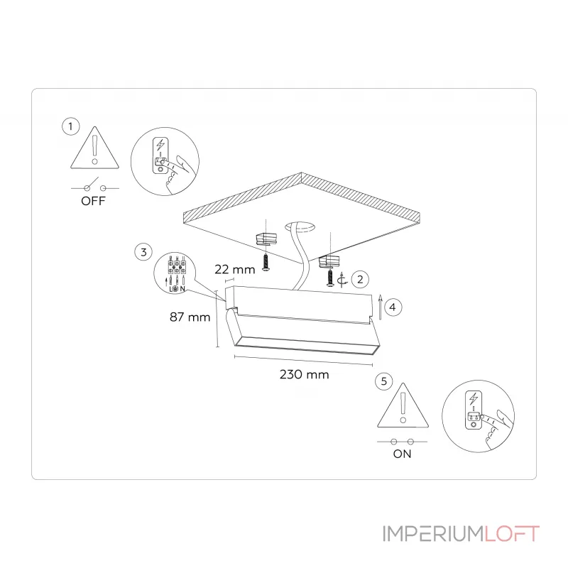 Светильник светодиодный накладной TA1821 BK черный LED 12W 4200K 230*22*87 от NovaLamp
